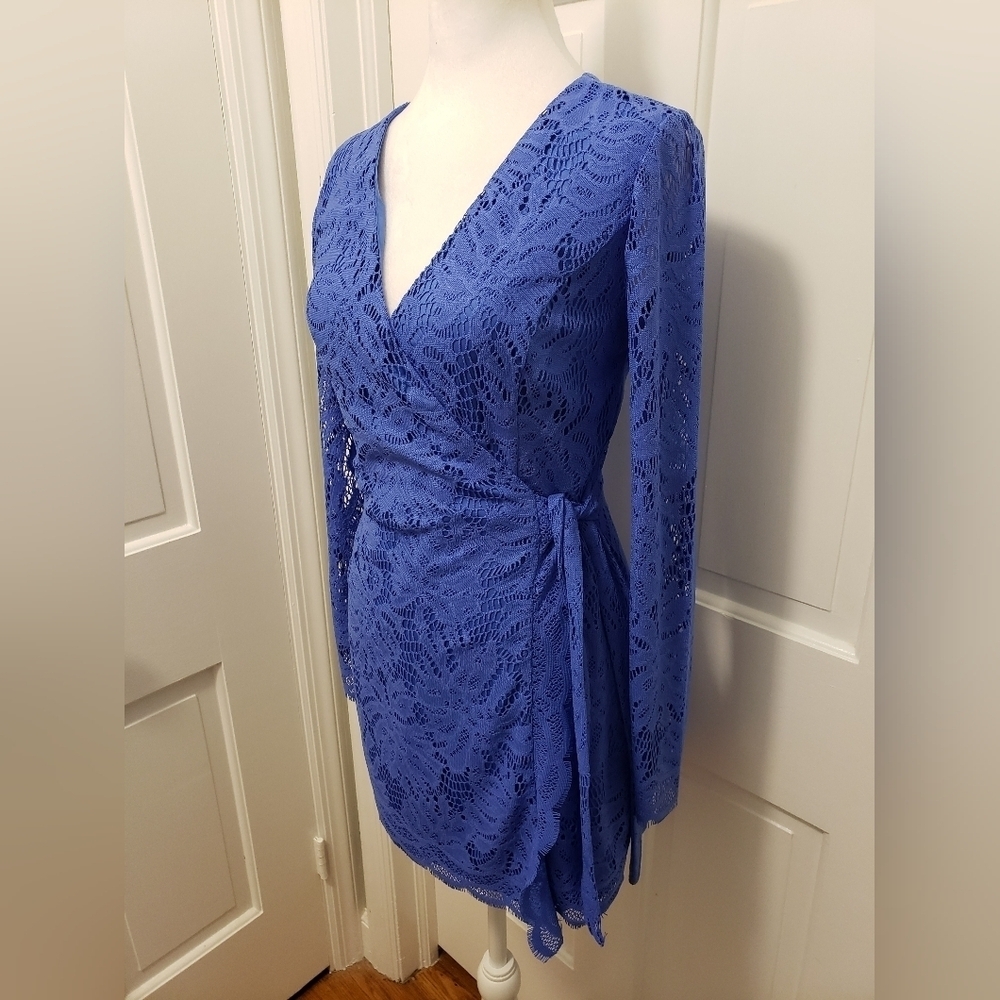 Lilly Pulitzer Tiki Wrap Romper "Beckon Blue" Size Small
